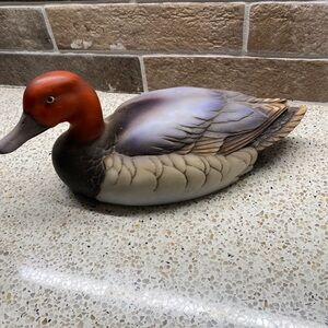 Canvasback by Andrea large porcelain red head duck figurine.